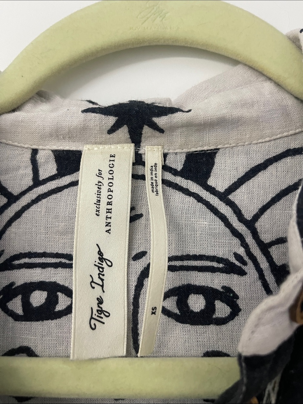 Tigre indigo anthropologie linen blend button up XS - Picture 5 of 5